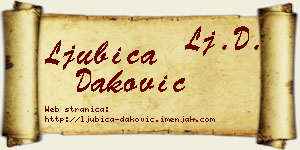 Ljubica Daković vizit kartica